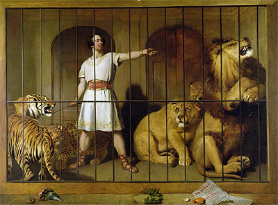 Portrait of Mr Van Amburgh as he Appeared with his Animals at the London Theatre, 1847 | Landseer | Gemälde Reproduktion