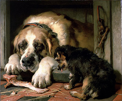 Doubtful Crumbs, c.1858/59 | Landseer | Gemälde Reproduktion