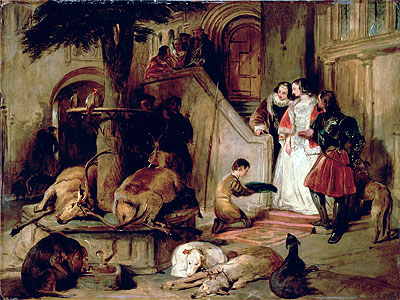 A Courtyard in Olden Times, c.1834 | Landseer | Painting Reproduction