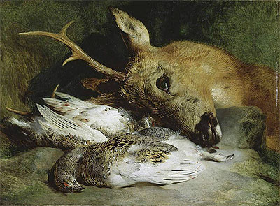 Head of a Roebuck and Two Ptarmigan, c.1830 | Landseer | Gemälde Reproduktion