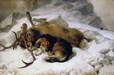 Chevy 'Weel, Sir, if the Deer Got the Ball, Sure's Death Chevy; Will no Leave Him', 1868 | Landseer | Painting Reproduction