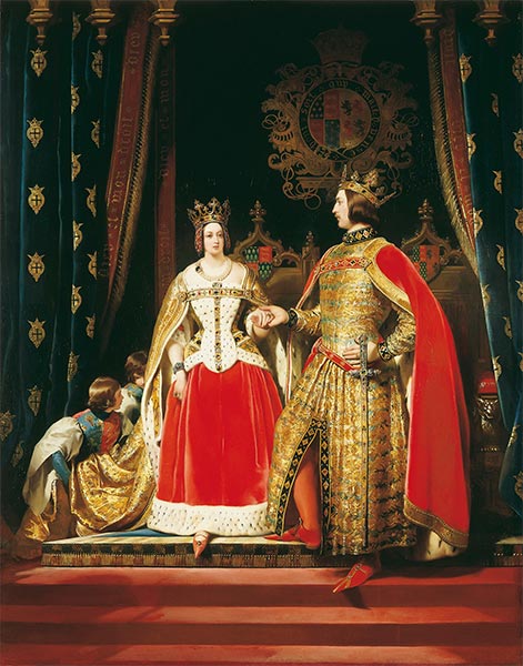Königin Victoria und Prinz Albert beim Bal-Kostüm vom 12 Mai 1842, c.1842/46 | Landseer | Gemälde Reproduktion