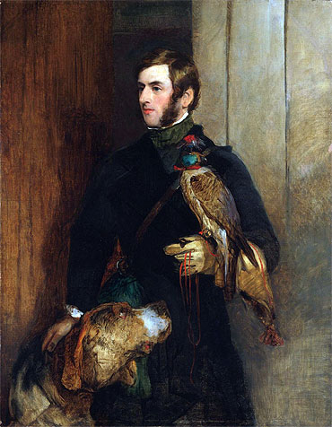 The Falconer (Portrait of William Russell), a.1830 by Landseer | Painting Reproduction