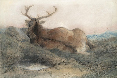 A Stag at Tarbet, 1858 | Landseer | Painting Reproduction