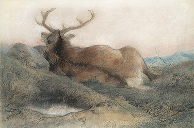 A Stag at Tarbet, 1858 by Landseer | Painting Reproduction