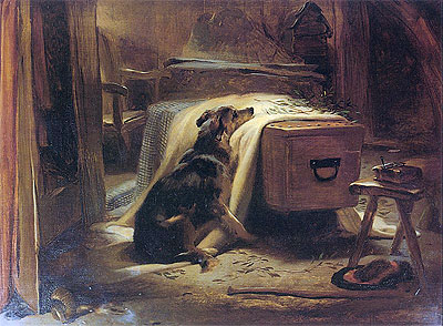 The Old Shepherd's Chief Mourner, 1837 by Landseer | Painting Reproduction