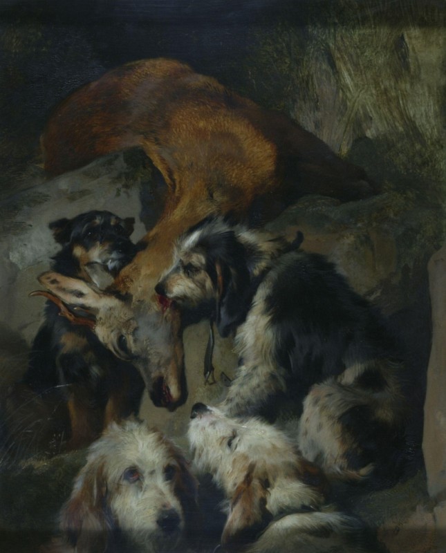 Young Roebuck and Rough Hounds, 1840 | Landseer