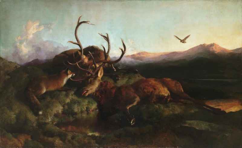 Morgen (Zwei tote Hirsche und ein Fuchs), 1853 | Landseer
