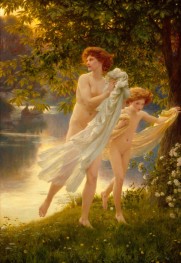 Erschreckt | Frank Dicksee | Gemälde Reproduktion