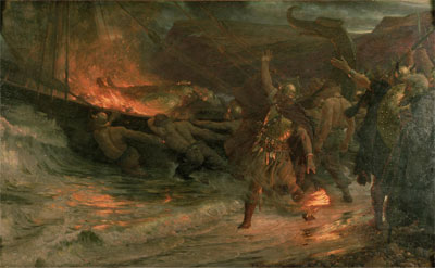 The Funeral of a Viking, 1893 | Frank Dicksee | Painting Reproduction
