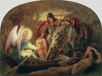 How an Angel Rowed Sir Galahad Across Dern Mere, undated | Joseph Noel Paton | Gemälde Reproduktion