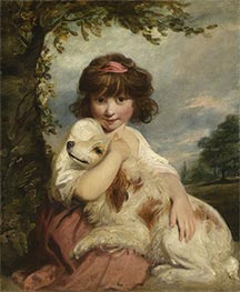 Ein junges Mädchen und ihr Hund | Reynolds | Gemälde Reproduktion