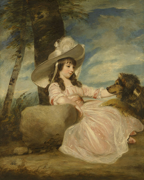 Portrait of Miss Anna Ward with Her Dog, 1787 | Reynolds | Gemälde Reproduktion