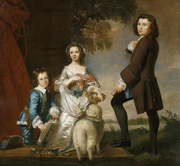 Thomas and Martha Neate with His Tutor, Thomas Needham, 1748 | Reynolds | Painting Reproduction