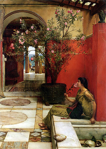 An Oleander, 1882 by Alma-Tadema | Painting Reproduction