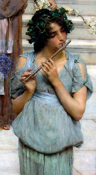 The Fluted Girl, Detail from Spring, 1894 | Alma-Tadema | Gemälde Reproduktion