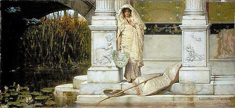 Fishing (Roman Fisher Girl) | Alma-Tadema | Painting Reproduction