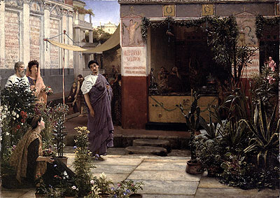 A Roman Flower Market, 1868 | Alma-Tadema | Painting Reproduction