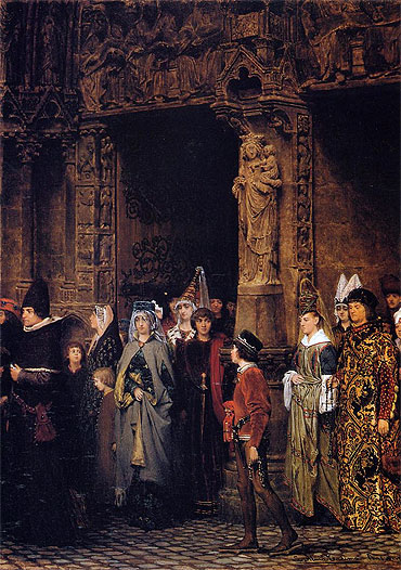 Leaving Church in the Fifteenth Century, 1864 | Alma-Tadema | Painting Reproduction