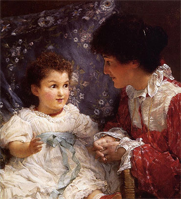 Mrs George Lewis and Her Daughter Elizabeth, 1899 | Alma-Tadema | Painting Reproduction