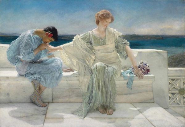 ASK ME NO MORE LOVE COUPLE PAINTING BY ALMA TADEMA REPRO