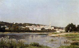 The Banks of the Seine at Saint Cloud, c.1872/77 by Lepine | Painting Reproduction