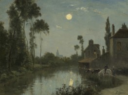 Mondbeleuchteter Fluss | Stanislas Lépine | Gemälde Reproduktion