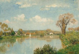 A Sailing Boat on a Lake | Lepine | Painting Reproduction
