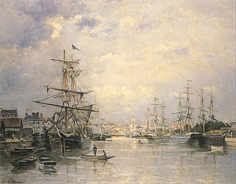 The Port of Caen, 1859 | Lepine | Painting Reproduction