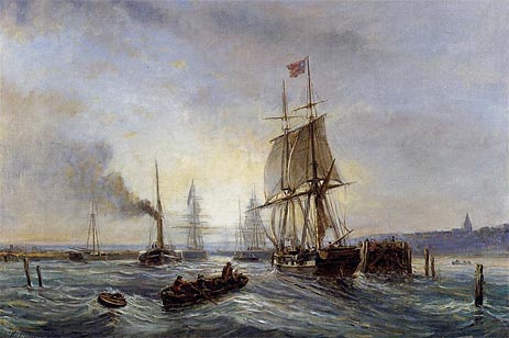 Entrance to the Port, c.1858/60 | Lepine | Painting Reproduction