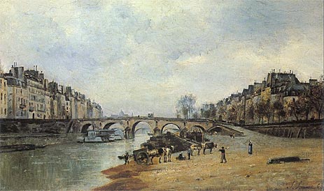 Quais of the Seine, Pont-Marie, 1868 | Lepine | Gemälde Reproduktion