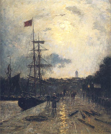 A Quay at Caen, undated | Lepine | Painting Reproduction