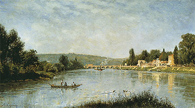 The Seine at the Pont de Sevres, c.1876/80 | Lepine | Painting Reproduction