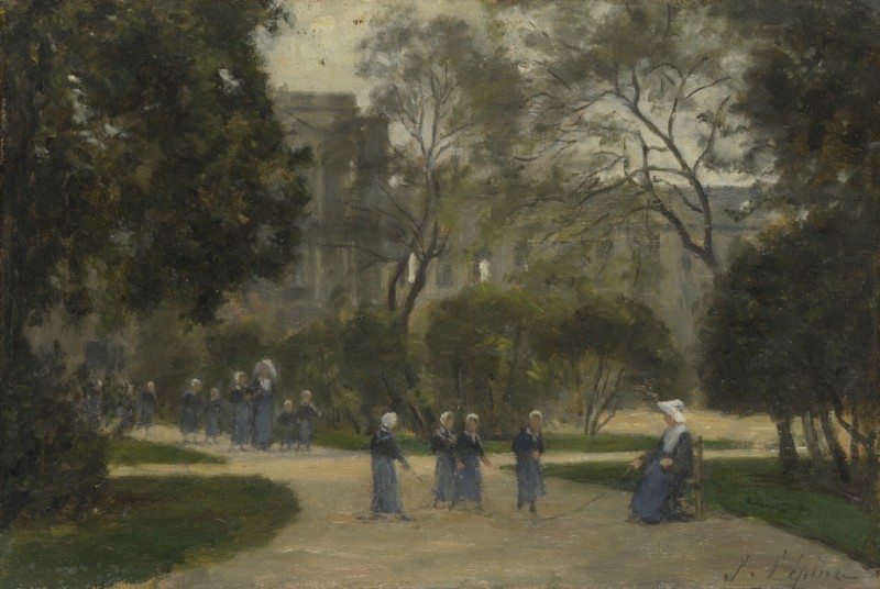 Stanislas Lépine | Nuns and Schoolgirls in the Tuileries Gardens, Paris, c.1871/83 Nuns and Schoolgirls in the Tuileries Gardens, Paris, c.1871/83 | Stanislas Lépine