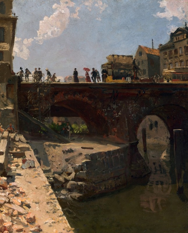 Stanislas Lépine | Bridge in a French City, 1870 Bridge in a French City, 1870 | Stanislas Lépine