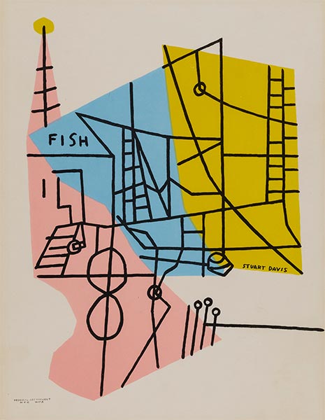 Shapes of Landscape Space (Landscape Space No 4), 1939 by Stuart Davis | Painting Reproduction