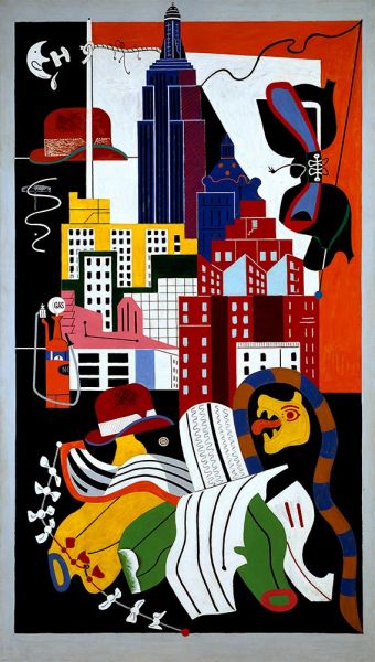 New York-Wandgemälde, 1932 von Stuart Davis | Gemälde-Reproduktion