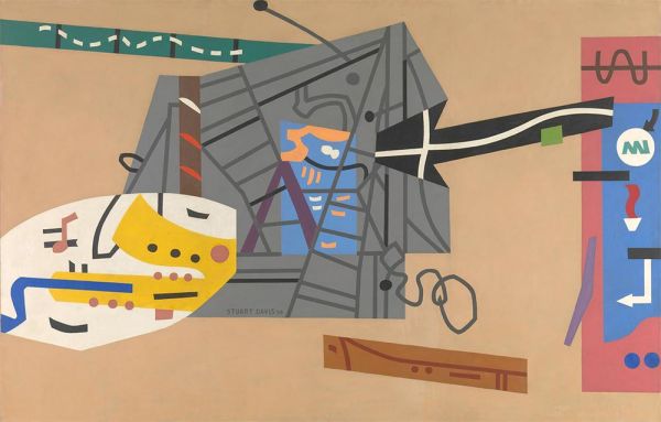 Mural for Studio B, WNYC, Municipal Broadcasting ..., 1939 by Stuart Davis | Painting Reproduction