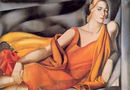 Frau in gelben Kleid | Lempicka | Gemälde Reproduktion