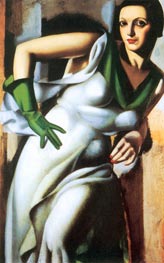 Woman with a Green Glove | Lempicka | Gemälde Reproduktion