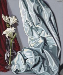 Still Life with Lily and Gray Drape, c.1944 by Lempicka | Painting Reproduction