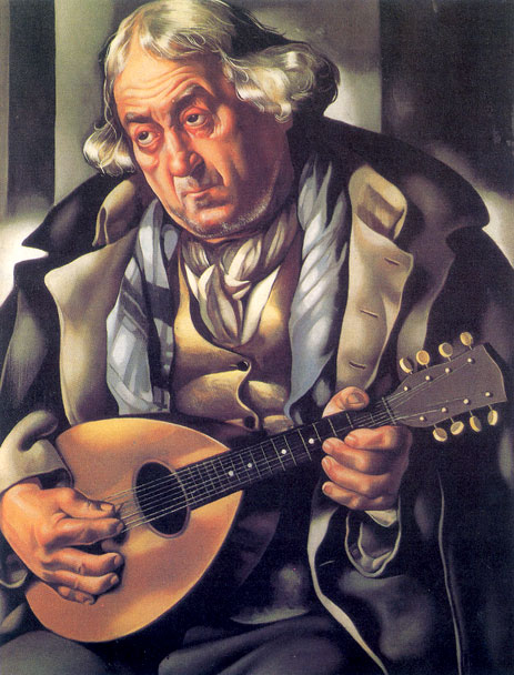 Beggar with Mandolin, 1935 | Lempicka | Gemälde Reproduktion