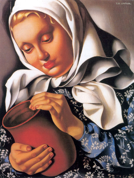 Peasant Girl with Pitcher, c.1937 | Lempicka | Gemälde Reproduktion