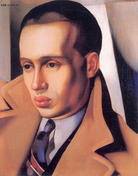 Portrait of a Man with His Collar Turned Up, c.1931 | Lempicka | Gemälde Reproduktion