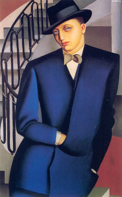 Portrait of the Marquis d'Afflito (On a Staircase), 1926 | Lempicka | Gemälde Reproduktion