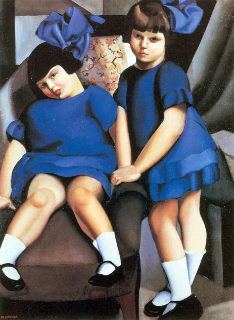 Two Little Girls with Ribbons, 1925 | Lempicka | Gemälde Reproduktion