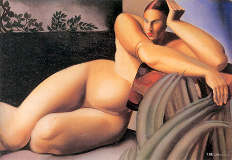 Nackt auf Terrasse, 1925 | Lempicka | Gemälde Reproduktion