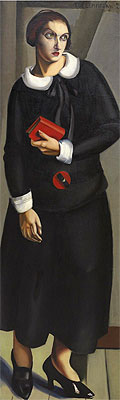 Woman in Black Dress, 1923 | Lempicka | Gemälde Reproduktion