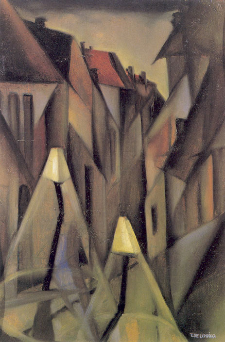 A Street at Night, c.1923 | Lempicka | Gemälde Reproduktion