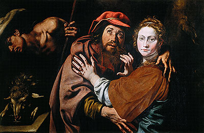 Jacob and Rebecca (Conception of Saint Anne), c.1615 | Tanzio da Varallo | Gemälde Reproduktion